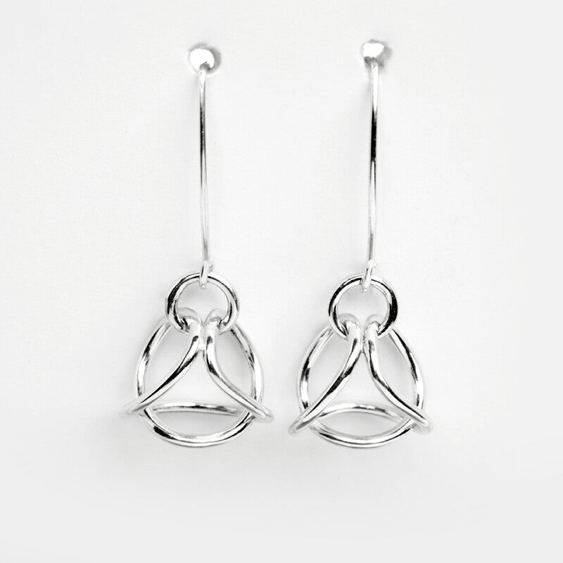 Handcrafted sterling silver Angel Drop earrings by Lynda Constantine, made in Canada