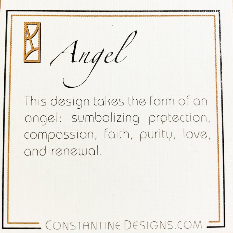 Product card for Handcrafted sterling silver Angel Drop earrings by Lynda Constantine, made in Canada