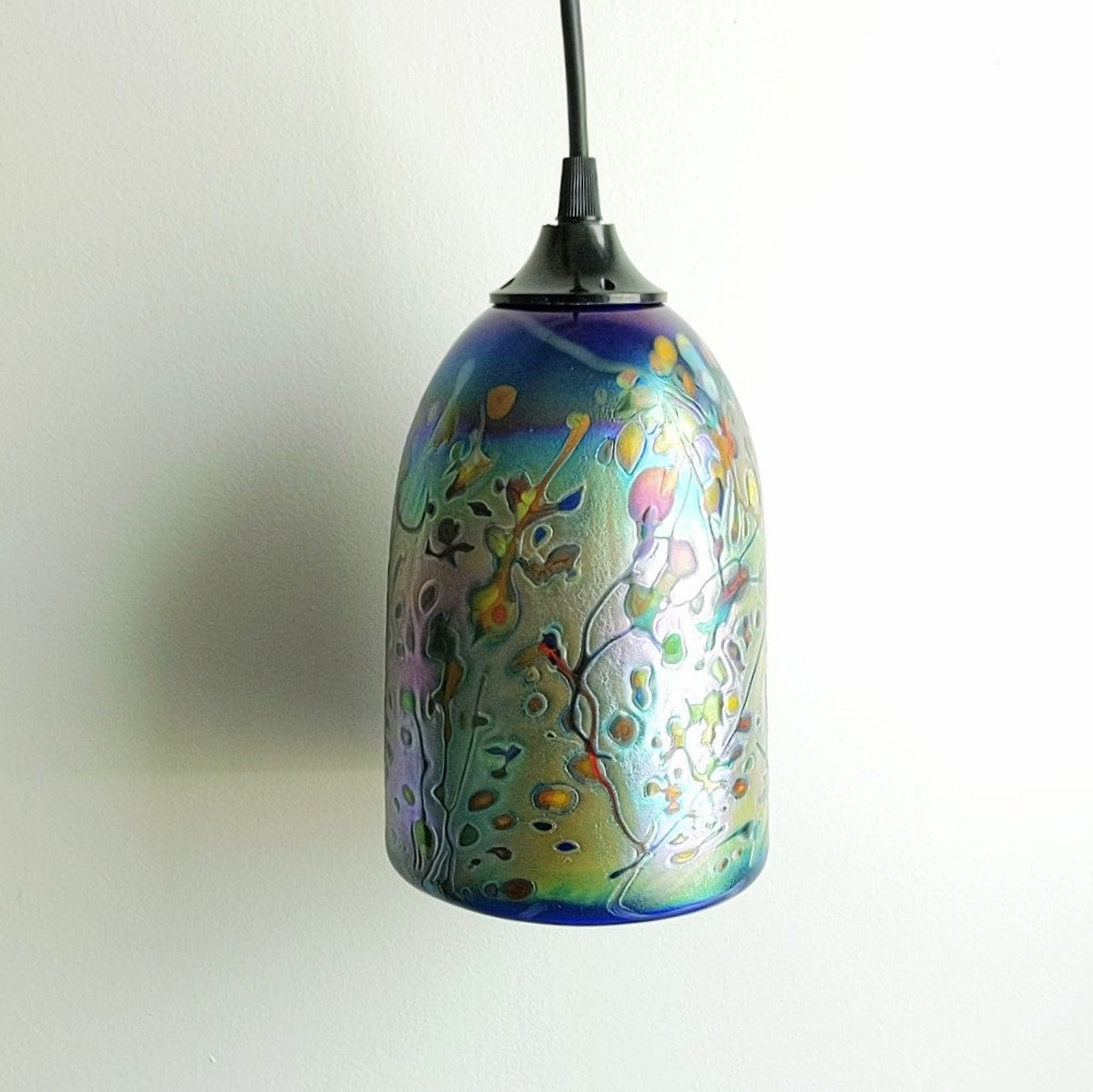 Blown Glass Pendant Lamp by Rick Hunter, right side view