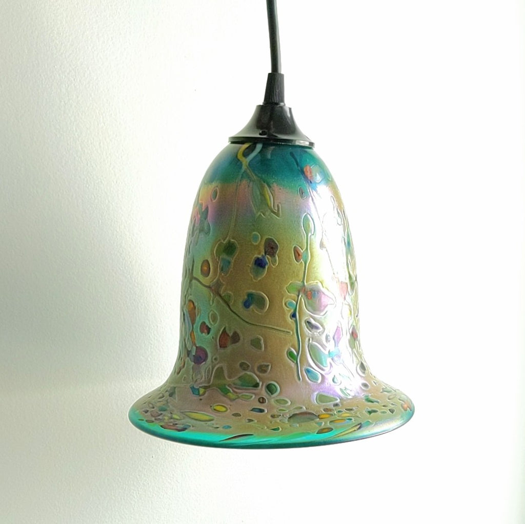 Blown Glass Pendant Lamp by Rick Hunter, flared