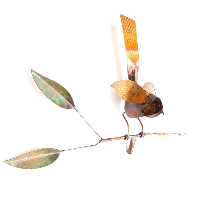 Copper Bird on a Branch by Haw Creek Forge