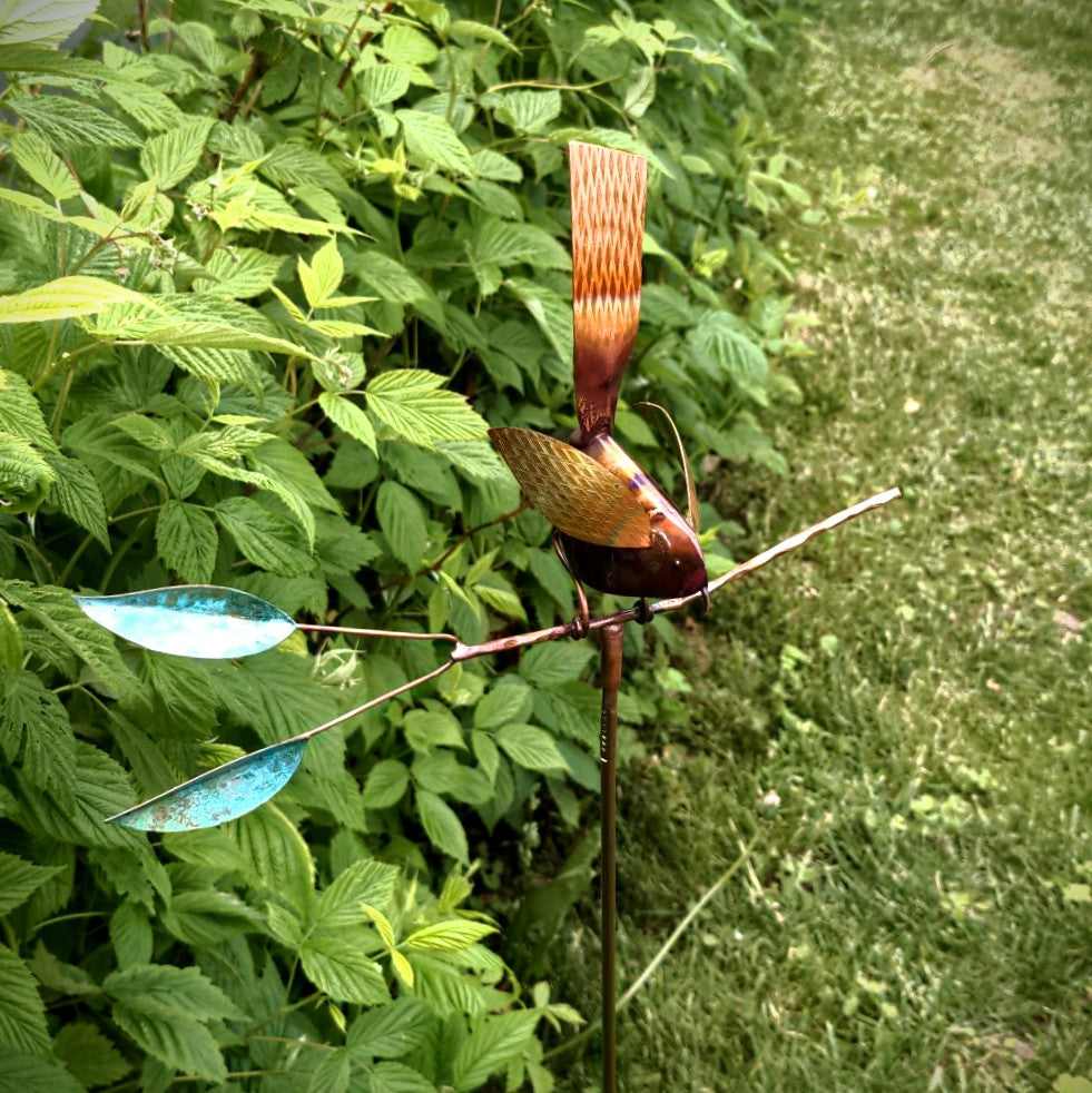 Copper Bird on a Branch by Haw Creek Forge
