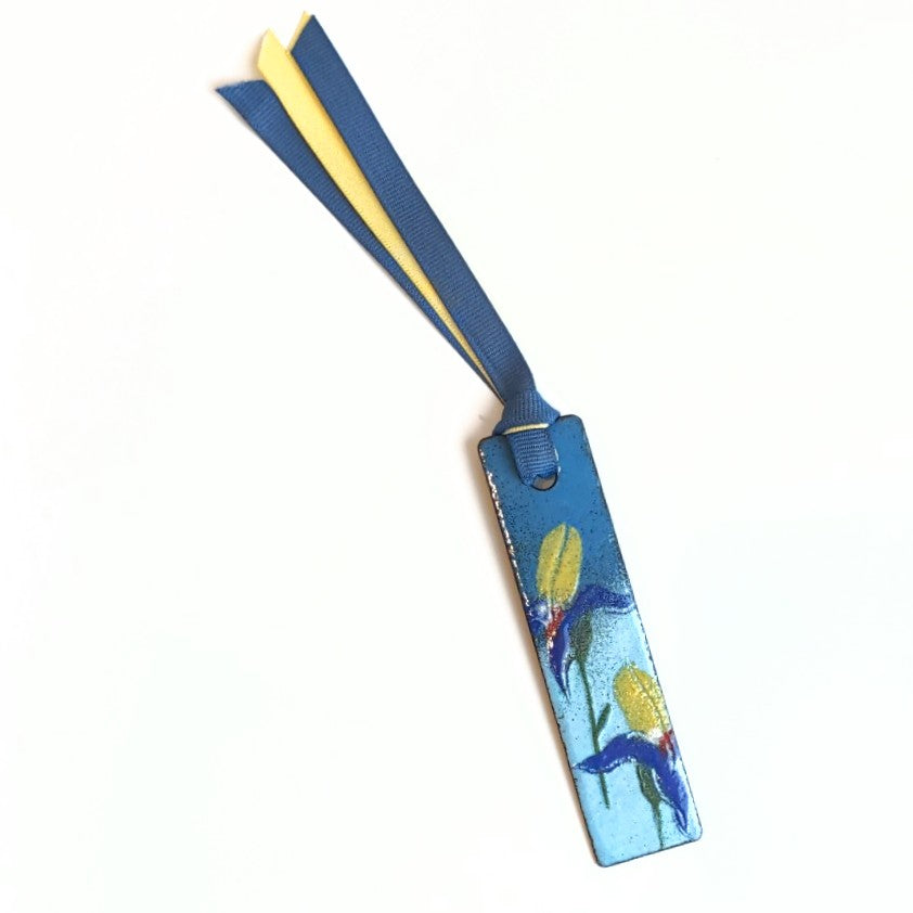Water Irises Bookmark in enamel by Margo Page