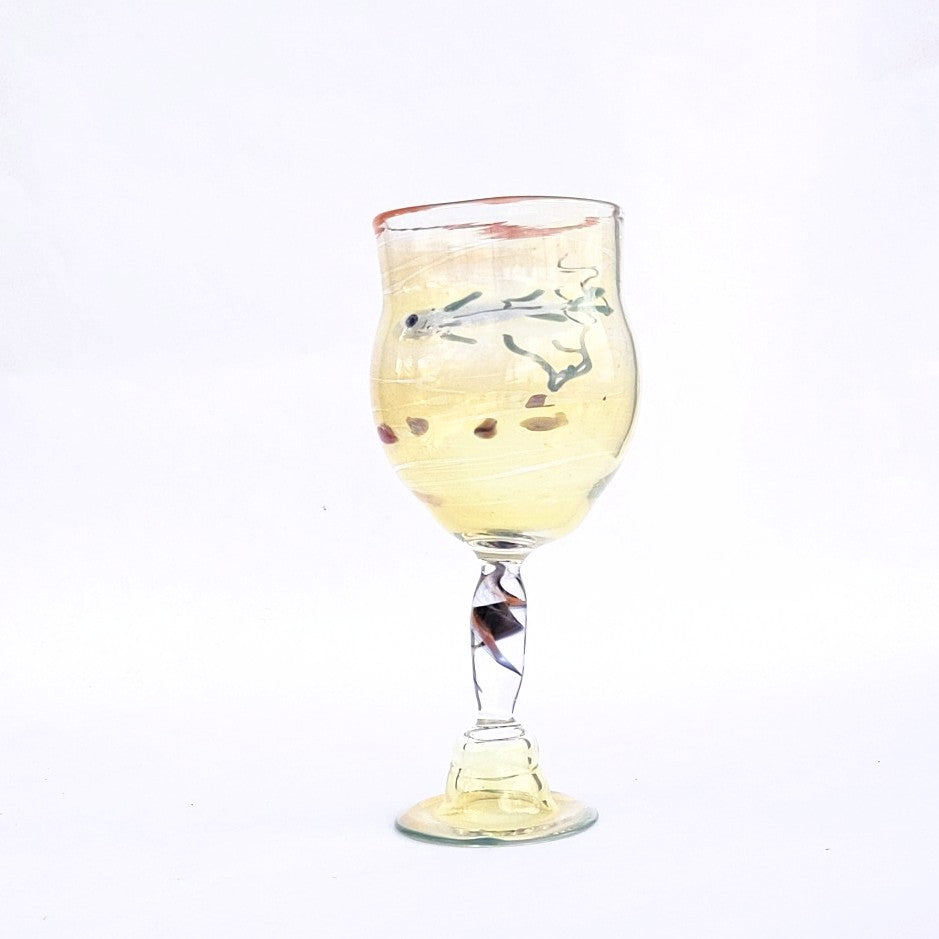 Under the sea on white background  Ocean Goblet by Otter Rotolante of OT Glass