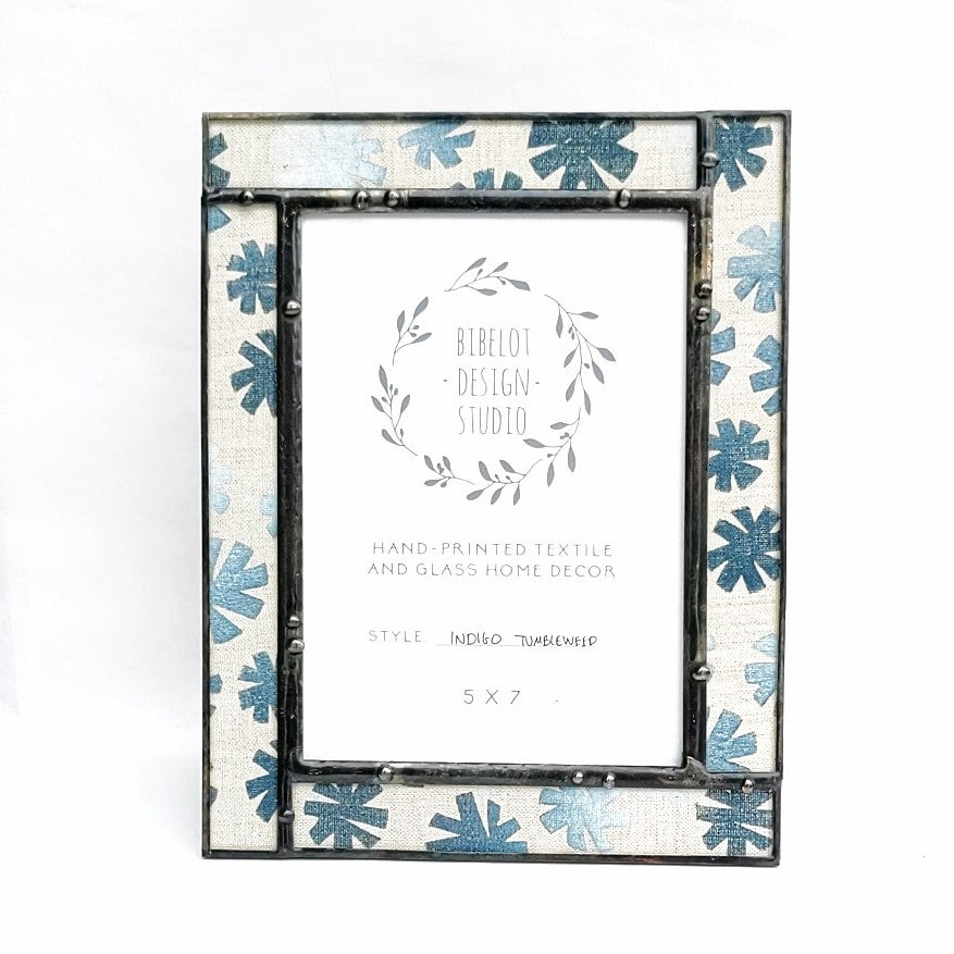 Indigo Tumbleweed print photo frame by Bibelot Design