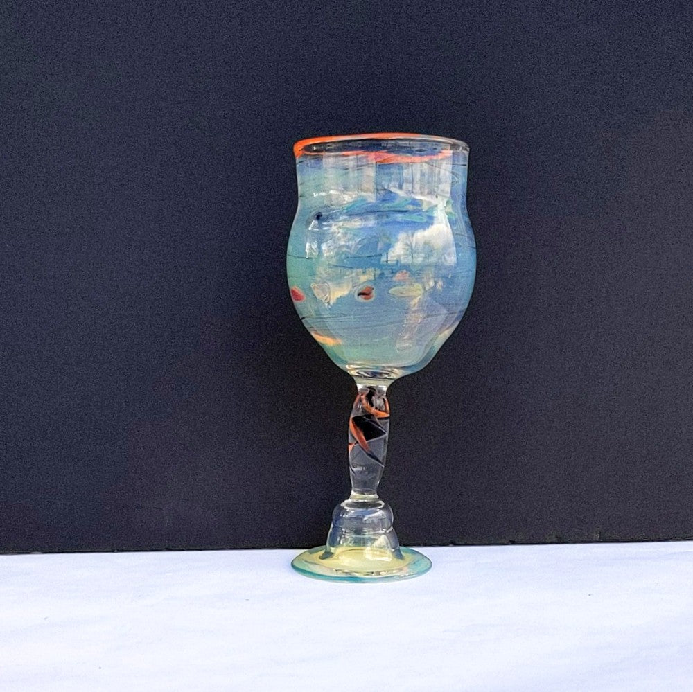 Under the Sea  Ocean Goblet by Otter Rotolante of OT Glass
