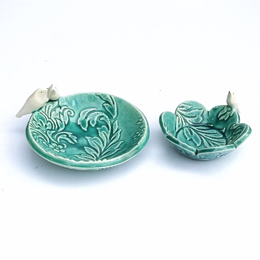 Two sizes of Bird Bowl, ceramic dish by All Fired up