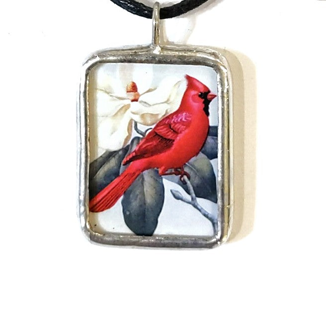 Cardinal reversible pendant by Nettles Jewelry