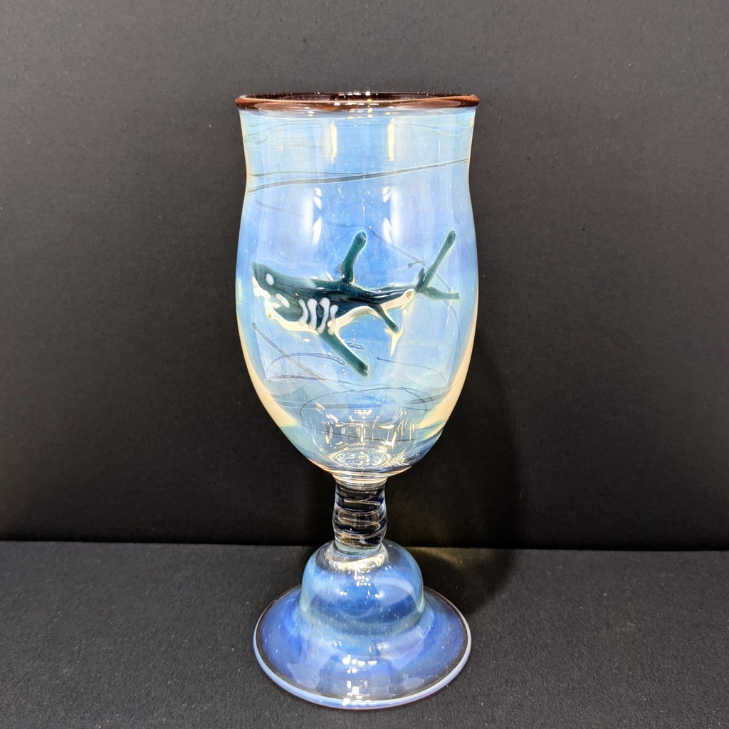 Shark Design Ocean Goblet by Otter Rotolante Glass