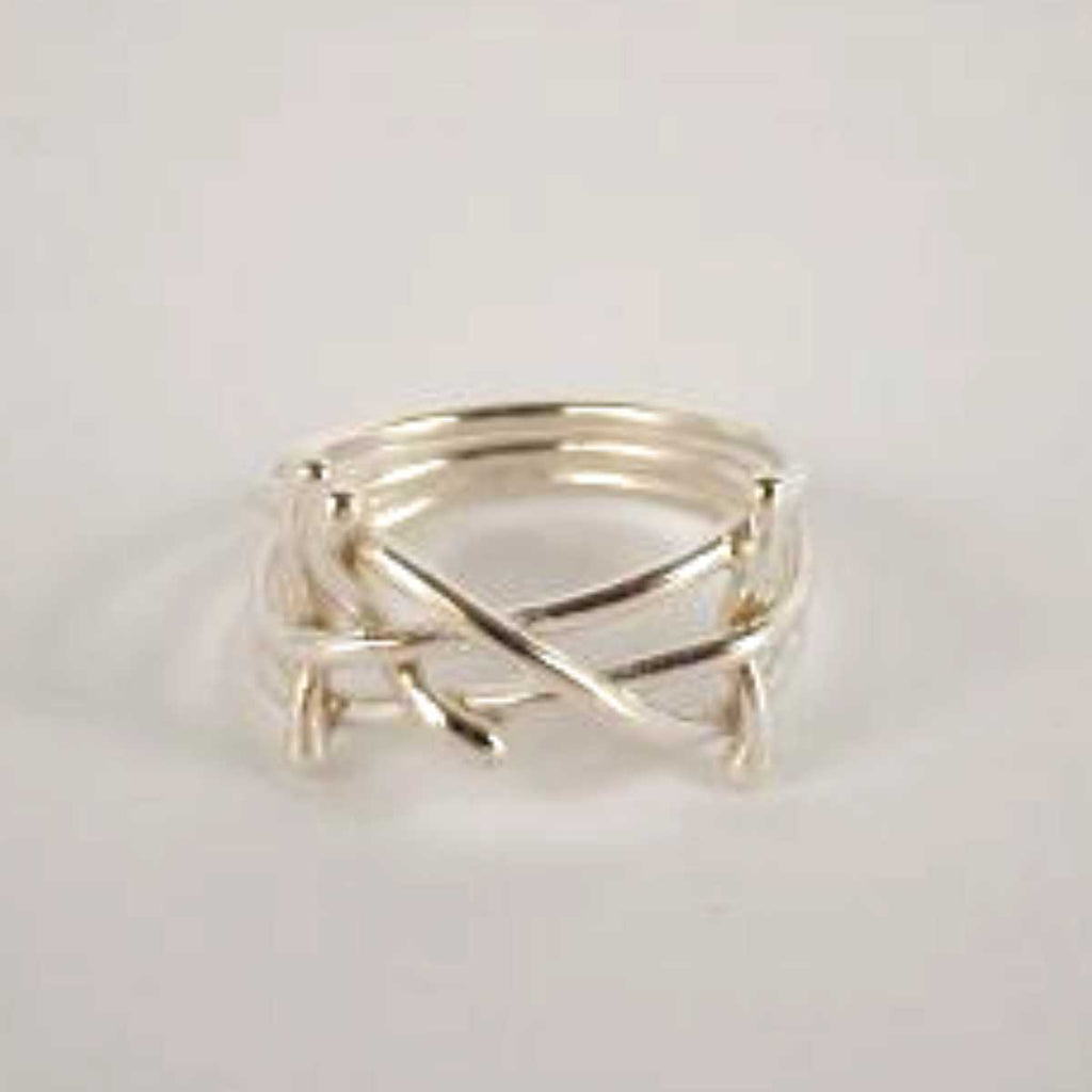 Sterling silver Twig Ring by Lynda Constantine, handcrafted in Canada