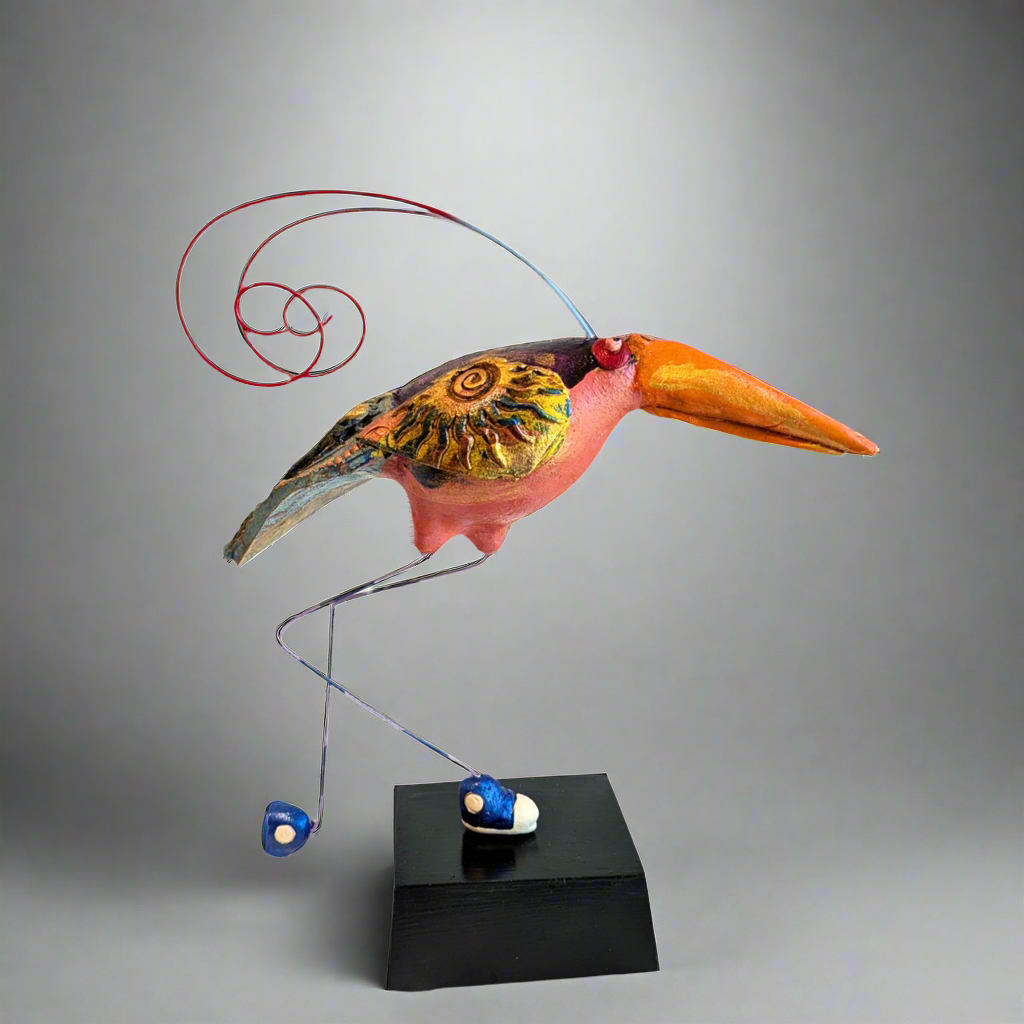 Flight of Fancy - Fantasy bird in blue tennis shoes by Steven McGovney