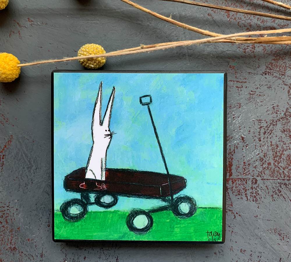 Bunny in a Wagon Plaque – Styll Gallery