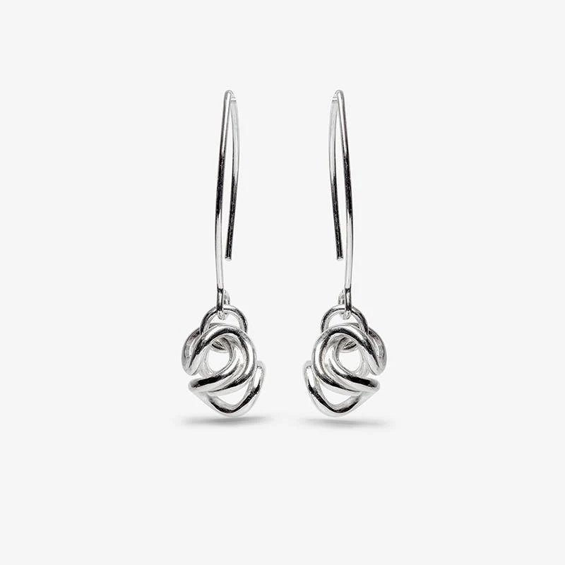 Sterling Silver Hugs drop earrings by Constantine Designs