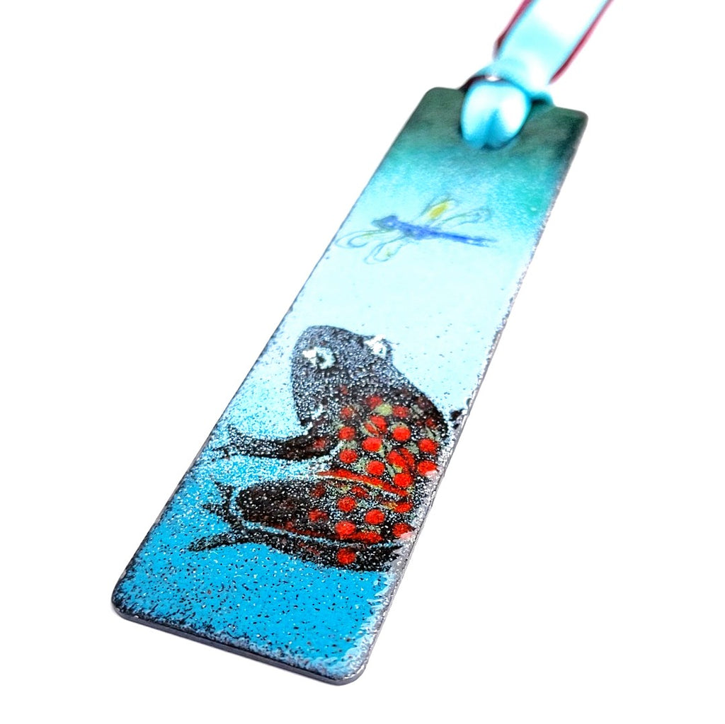 Detail of Frog enamel bookmark by Margot Page