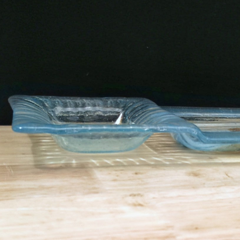 Glass multi serving platter by Kiln Art edge