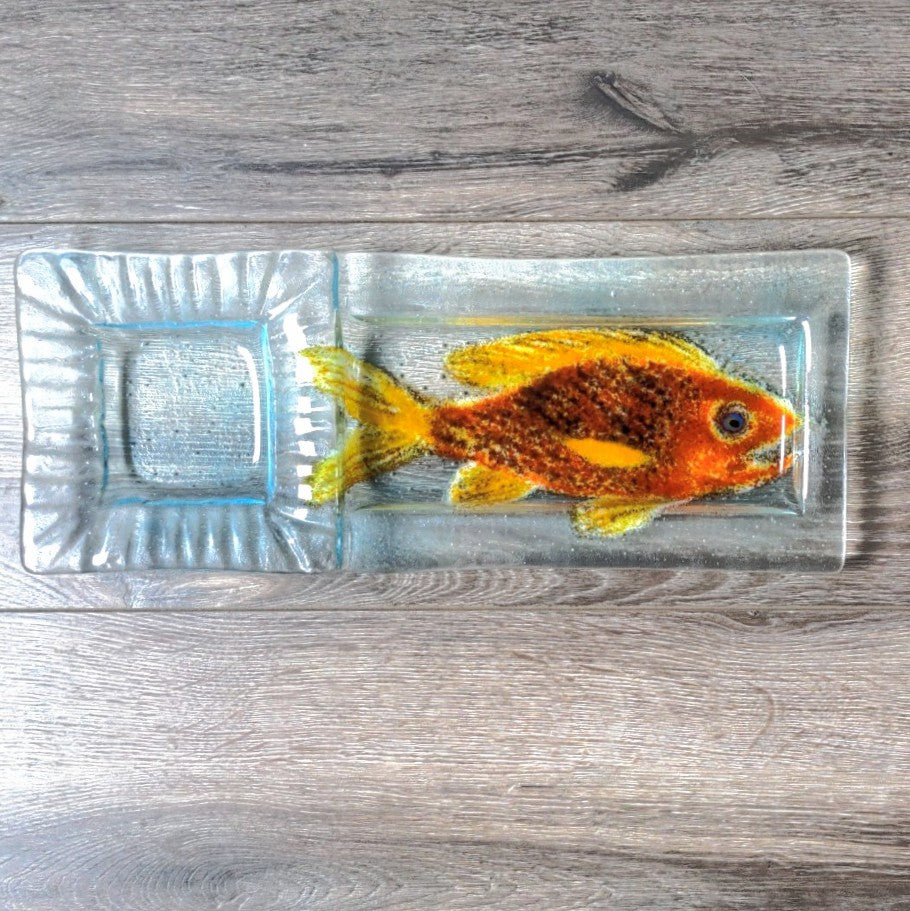 Glass multi serving platter by Kiln Art