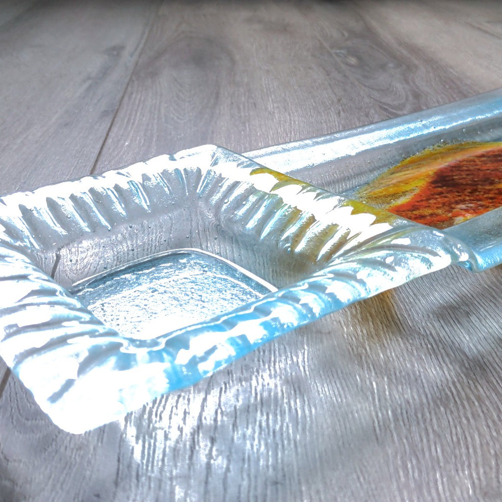 condiment dish detail, Glass multi serving platter by Kiln Art