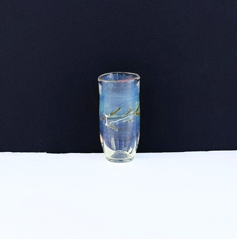 sea creature design Ocean Shot Glass, handblown by Otter Rotolante, OT Glass.