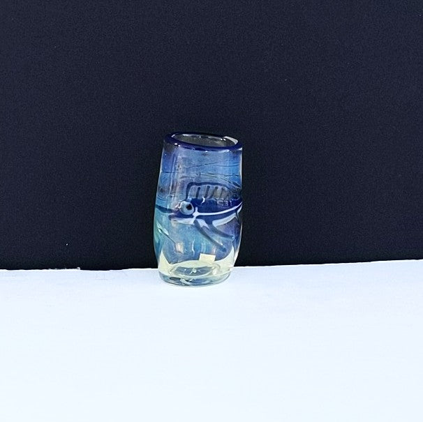 Swordfish design Ocean Shot Glass, handblown by Otter Rotolante, OT Glass