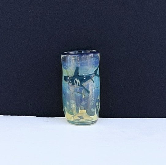 shark design Ocean Shot Glass, handblown by Otter Rotolante, OT Glass