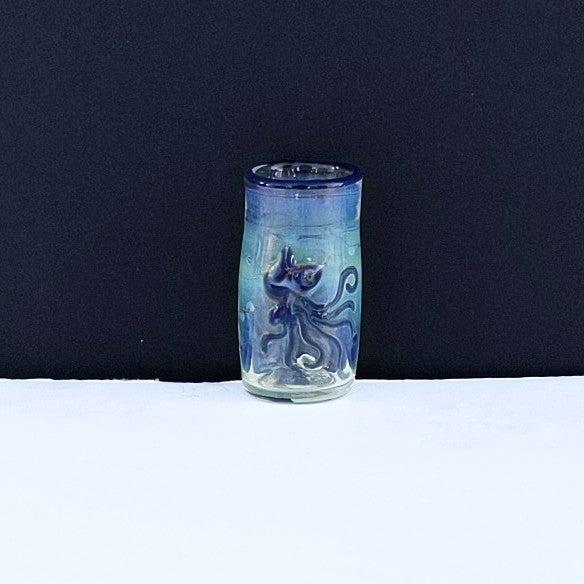 Squid design Ocean Shot Glass, handblown by Otter Rotolante, OT Glass