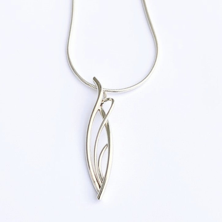 Flame pendant in sterling silver by Constantine Design Jewellery, Nova Scotia