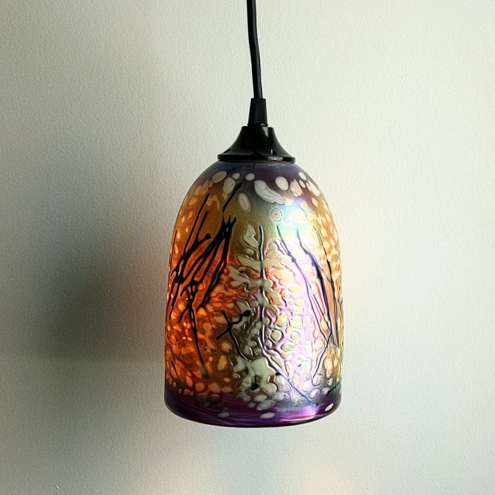 Blown Glass Pendant Lamp by Rick Hunter, side view