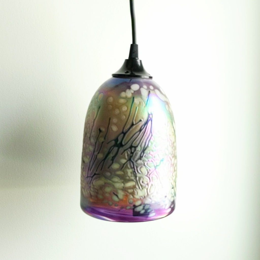 Blown Glass Pendant Lamp by Rick Hunter, back view