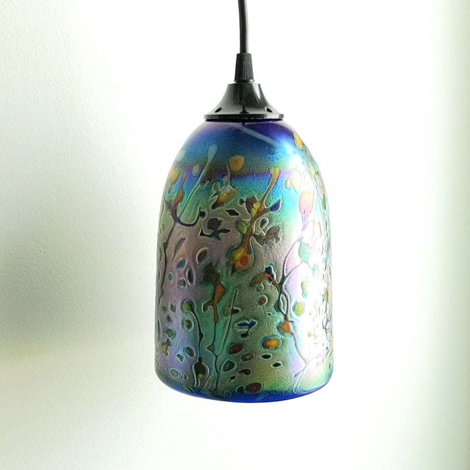 Blown Glass Pendant Lamp by Rick Hunter, left side view
