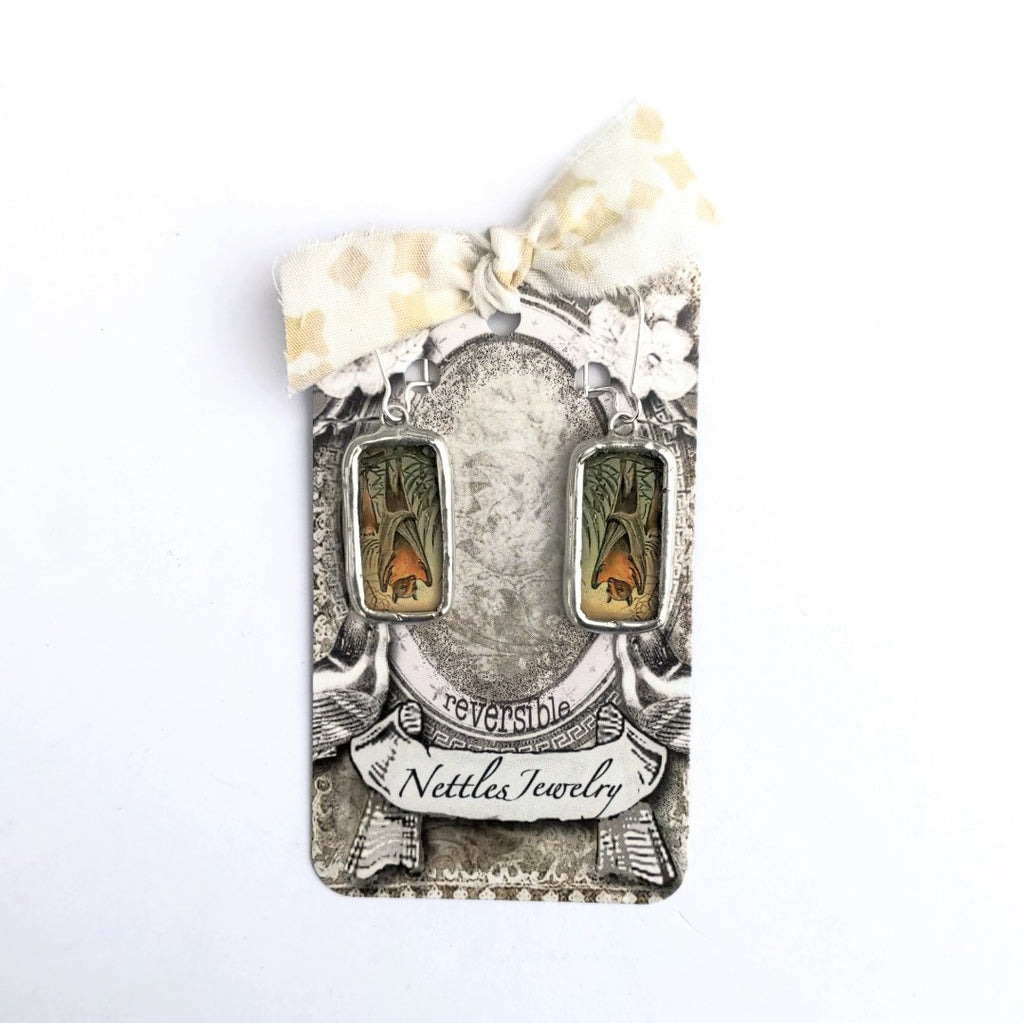 Bat reversible earrings by Nettles Jewelry