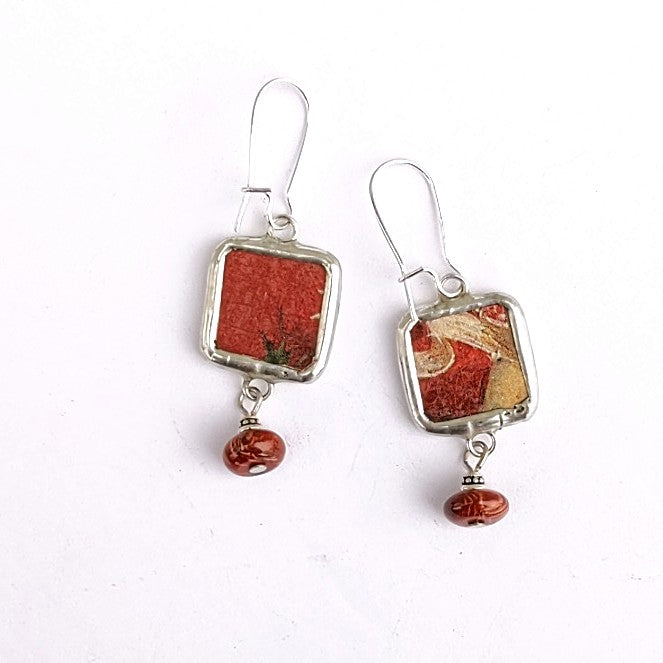 Red Butterfly reversible earrings by Nettles Jewelry