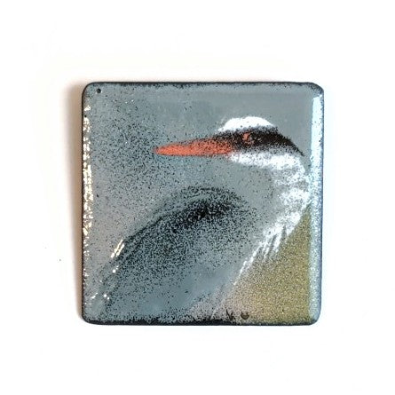 Enamel fridge magnet by Margot Page,  heron design