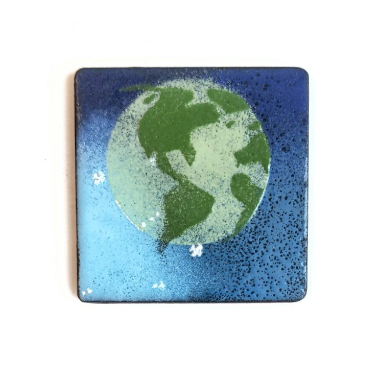 Enamel fridge magnet by Margot Page,  earth and orion design