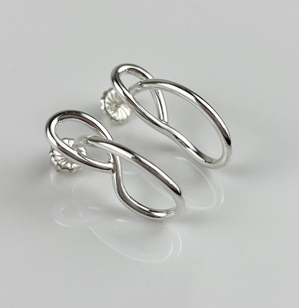 Large size sterling silver Simplicity Earrings, handcrafted by  Lynda Constantine