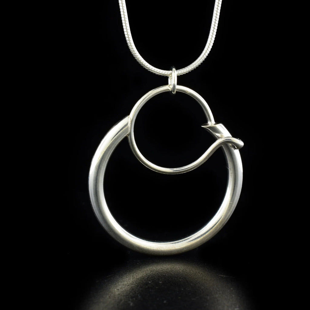 Constantine Design jewellery, lg Gratitude pendant in sterling silver on snake chain