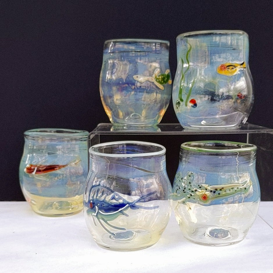 Imaginative sealife tumblers, Ocean Cups by OT Glass, Otter Rotolante