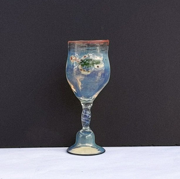 Turtle design Cordial Glass, handblown by Otter Rotolante of OT Glass