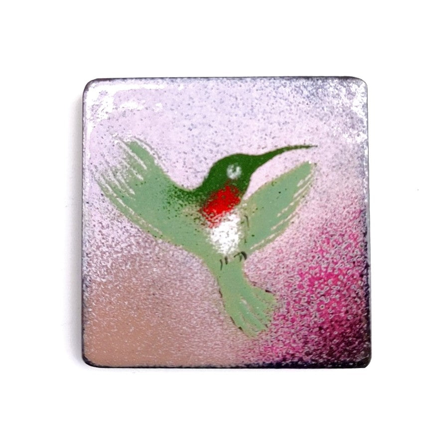 Hummingbird enamel fridge magnet by Margot Page