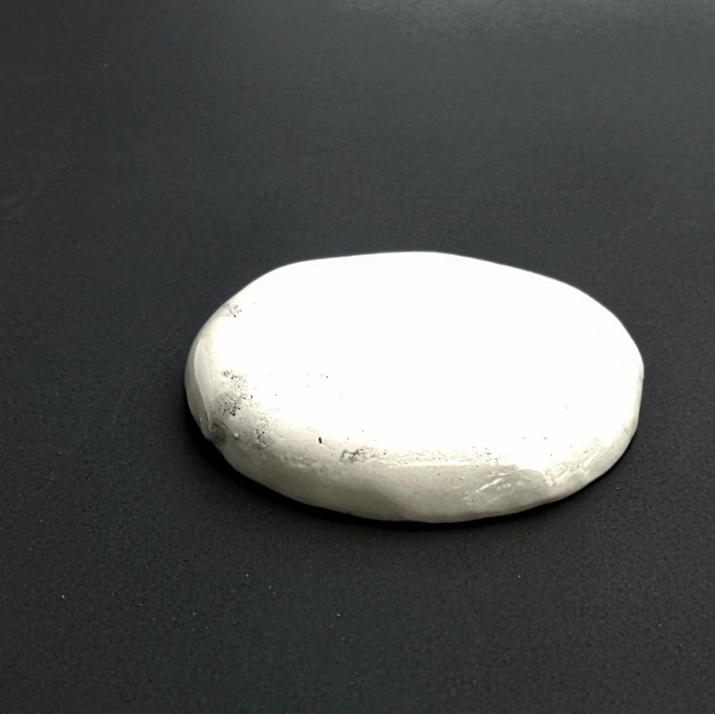 Ring Dish, hand formed white clay by Juliet Promnitz back side