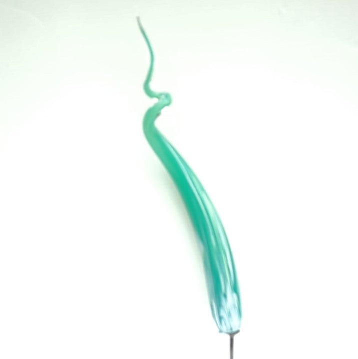 85 Green glass spike, hand blown by Skytree Smith of Elemental Glassworks
