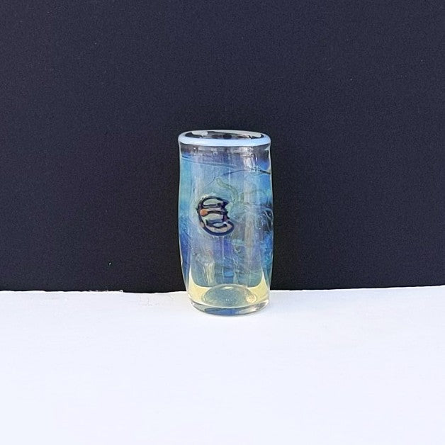 Sea Life design Ocean Shot Glass, handblown by Otter Rotolante, OT Glass.