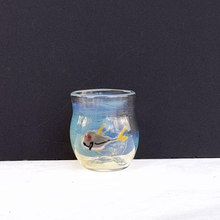 Tropical Fish design Ocean Cup by OT Glass, Otter Rotolante