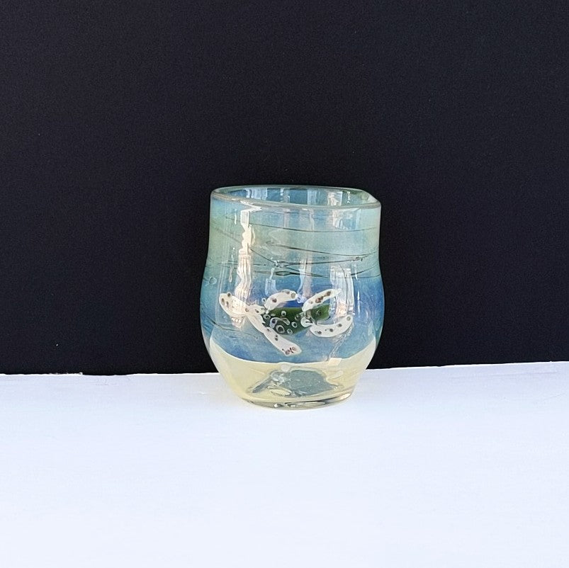 Sea Turtle  design Ocean Cup by Otter Rotolante, OT Glass