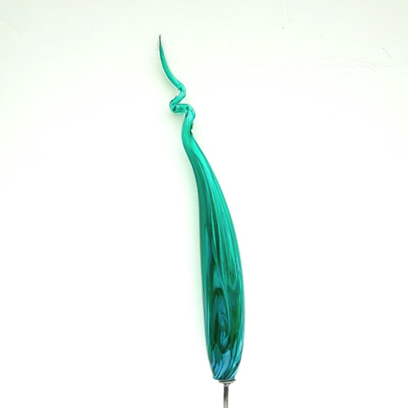 84 Green glass spike, hand blown by Skytree Smith of Elemental Glassworks
