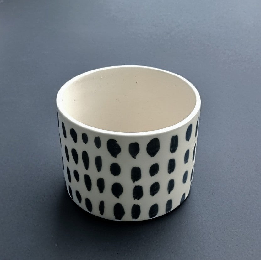 White clay bowl, pottery by Juliet Promnitz  straight sides