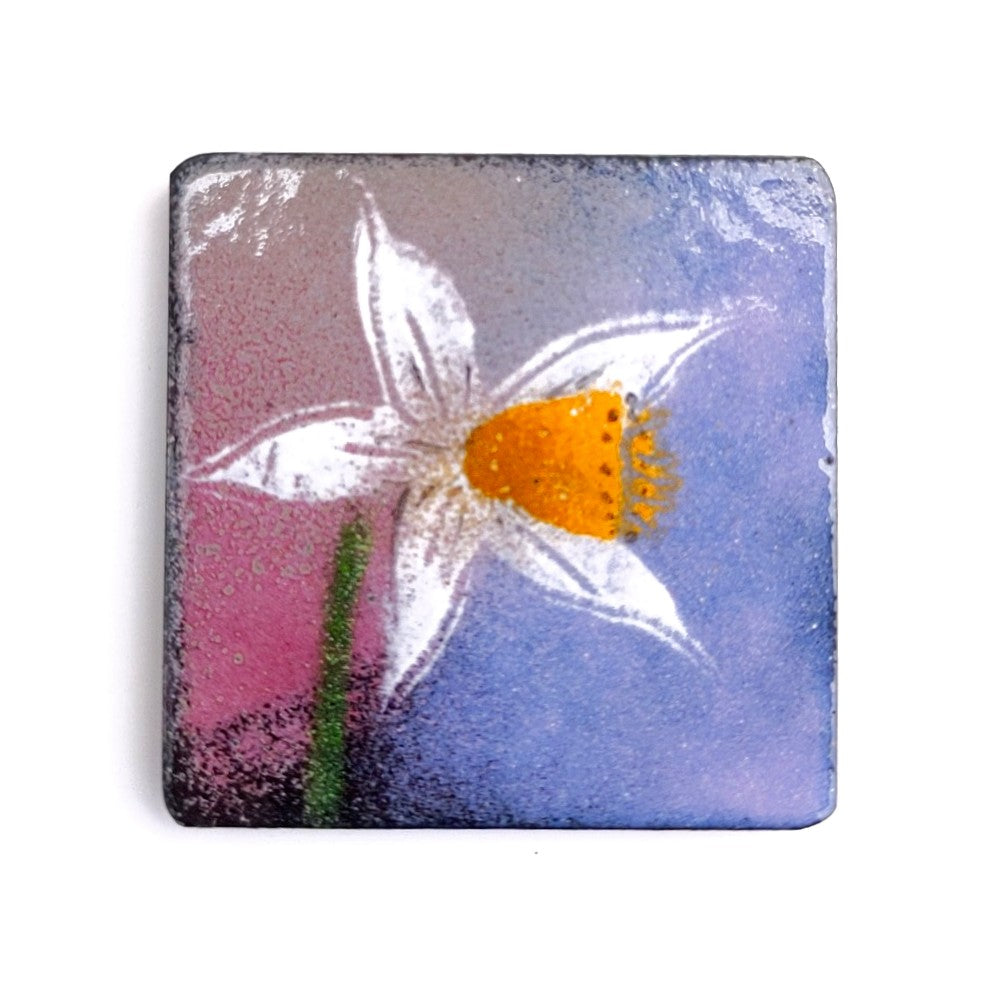 Daffodil enamel fridge magnet by Margot Page