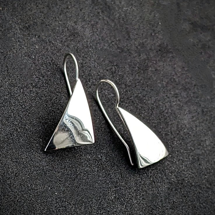 Sterling Silver Sail Drop Earrings by Lynda Constantine