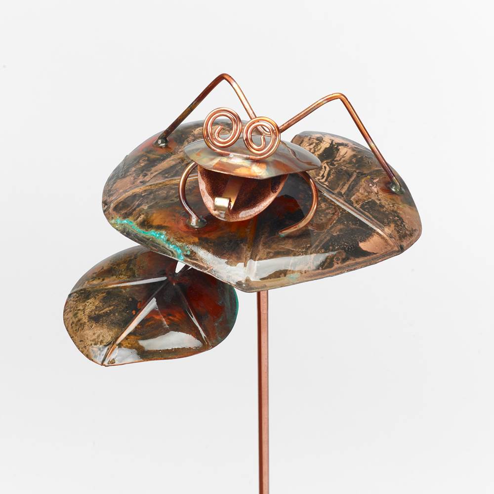 Copper Frog on Lily Pad by Haw Creek Forge
