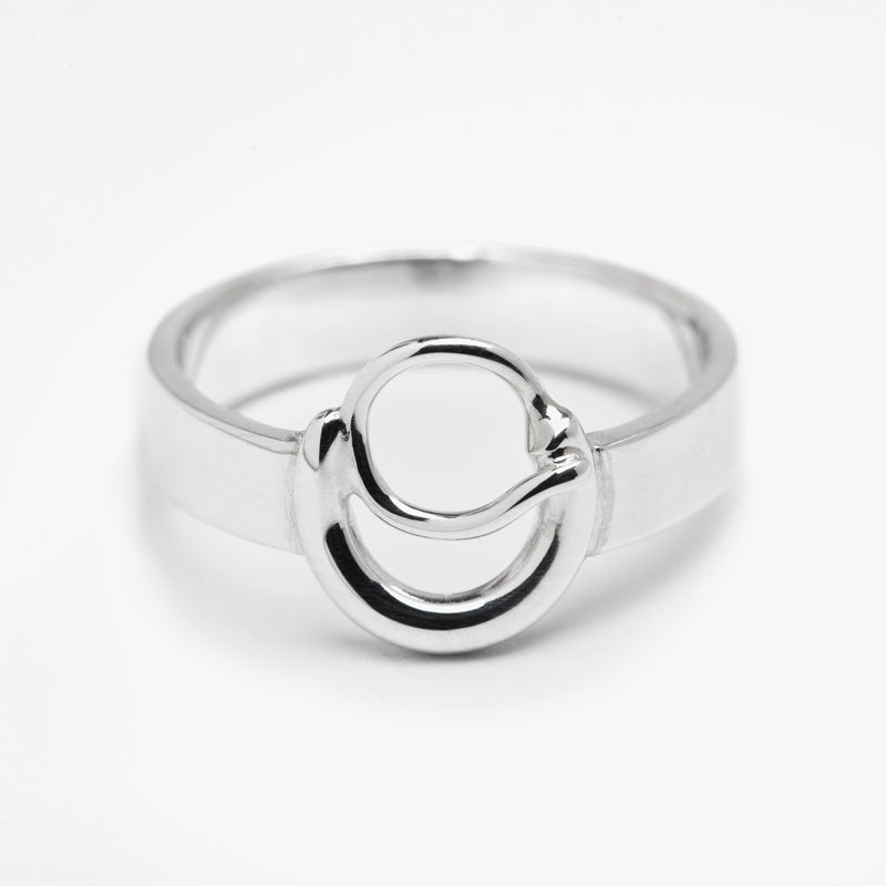 Gratitude design ring, handcrafted in sterling silver by Lynda Constantine, made in Canada