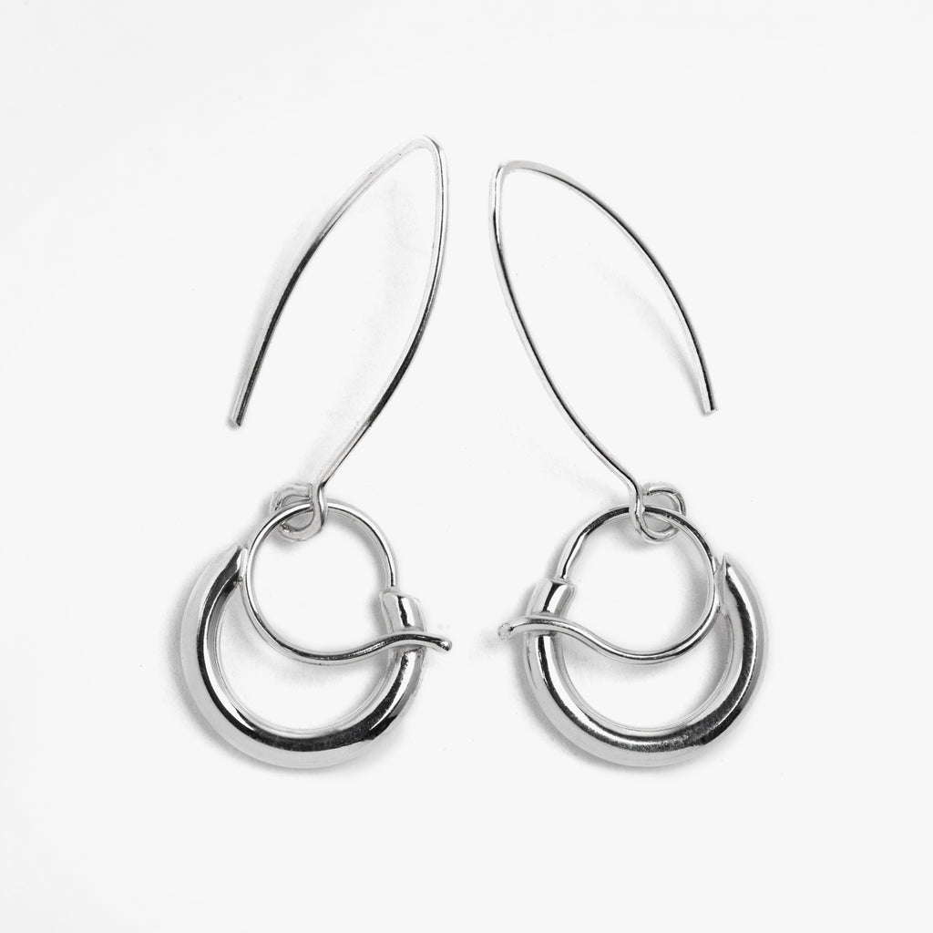 Gratitude earrings in solid sterling silver by Constantine Design, made in Canada